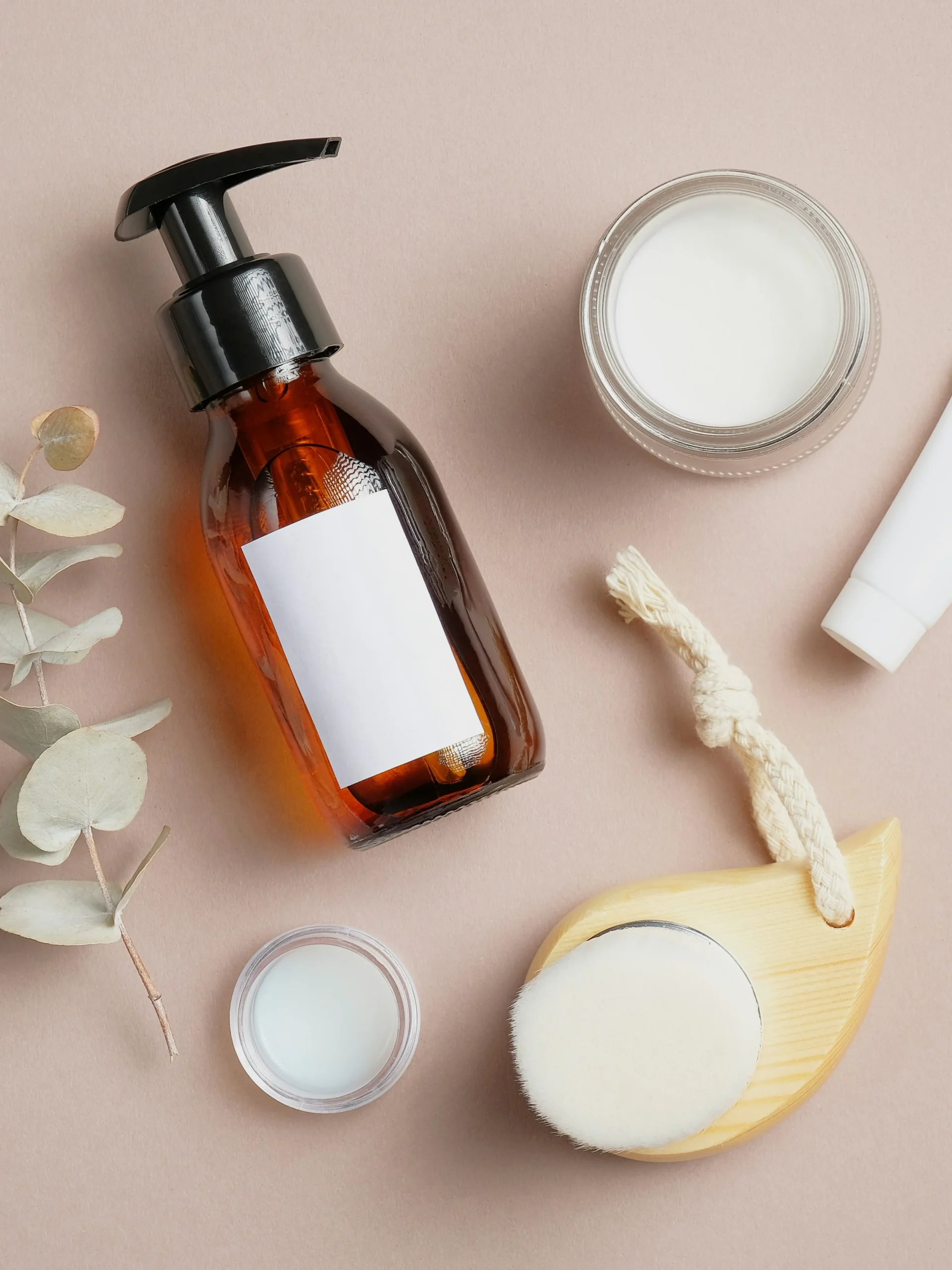 A flat lay of several post-treatment skincare products, including SPF, hydrating serum and fragrance-free moisturiser
